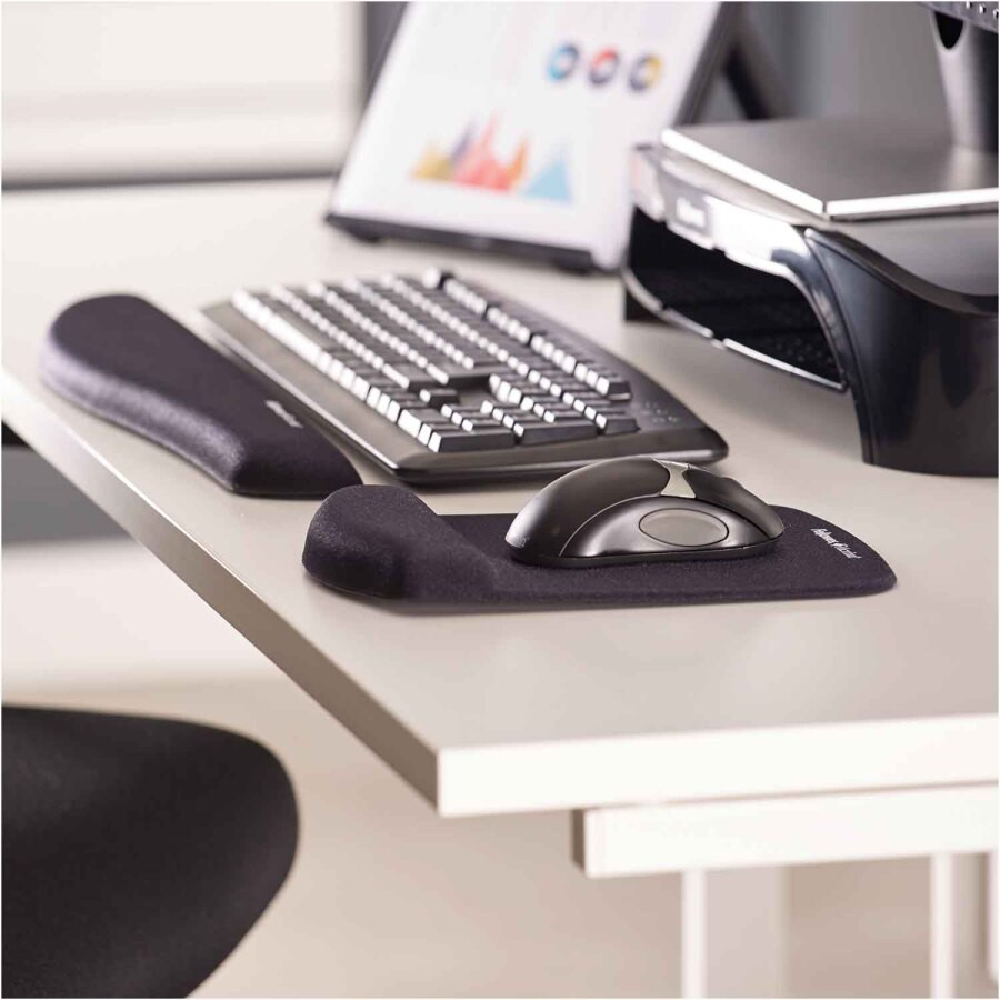 Podkładka przed klawiaturę Fellowes Plush Touch czarna